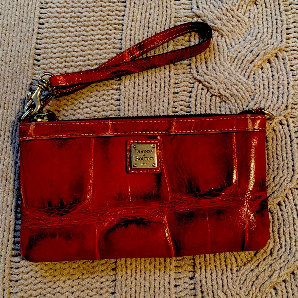 Dooney & Bourne Red Croc Wristlet